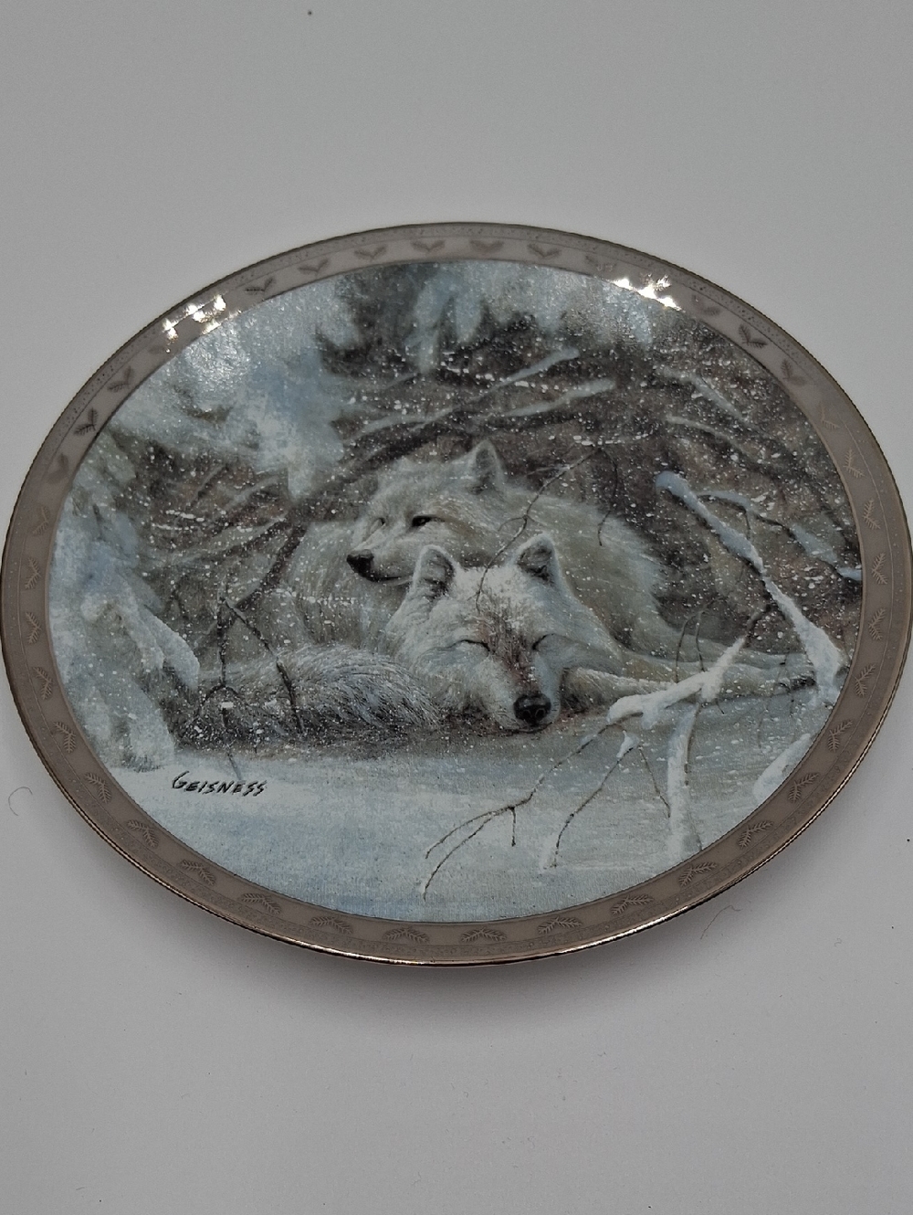 Winter Lullaby Bradford Exchange Plate By Geisness. Wolf 1993